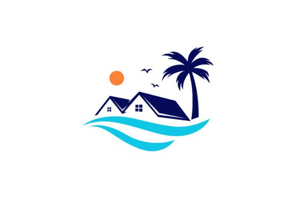 Beach House Seaside Logo Business Graphics & Templates