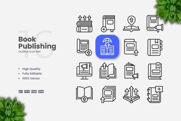 Book Publishing Outline Icons: A Perfect Fit for Local Branding