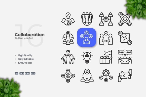 Collaboration Outline Icons: A Versatile Design Choice