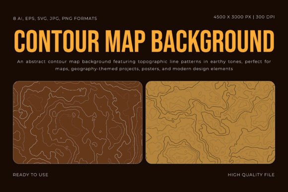 Contour Map Background: Graphics for Crafting