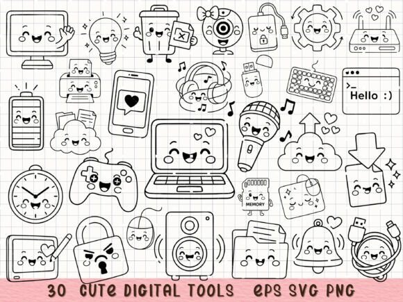 Cute Digital Tools SVG: A Charming Graphics Bundle