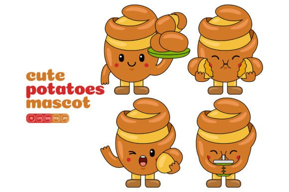 Cute Potatoes Mascot Vector Pack 01: A Versatile Graphics Tool