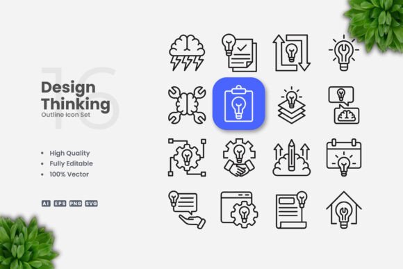 Design Thinking Outline Icons: A Versatile Choice