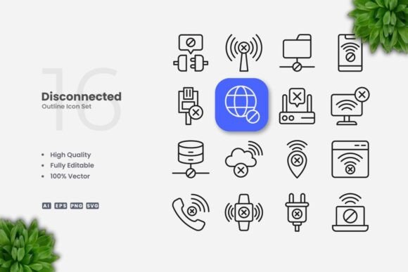 Disconnected Outline Icons: A Fresh Take on Embroidery