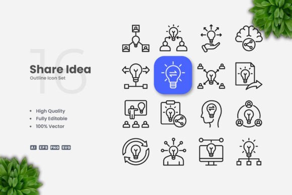 Enhance Your Content with Share Idea Outline Icons
