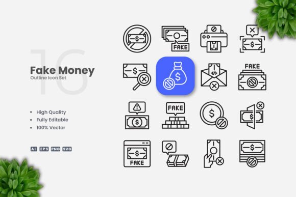 Fake Money Outline Icons: A Designer's Take