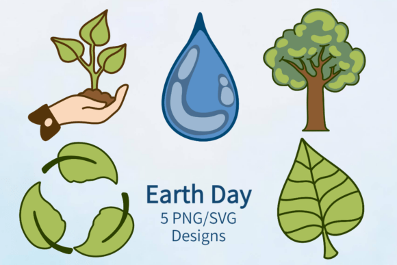 Green Nature Icons: A Versatile Graphics and Crafts Asset
