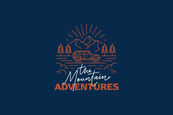 Holiday Mountain Trip Illustration: Graphics & Logo Templates