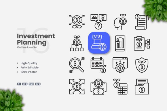 Investment Planning Outline Icons: A Designer's Review