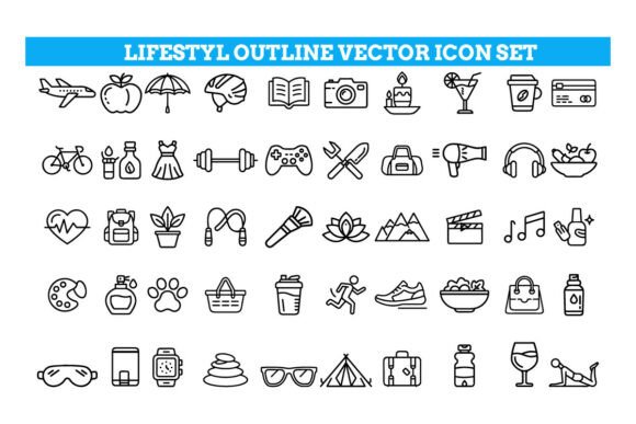 Lifestyle Outline Vector Graphics & Illustrations