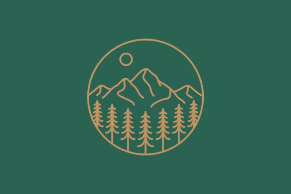 Mountain and Forest Abstract Logo Badge Graphics Review