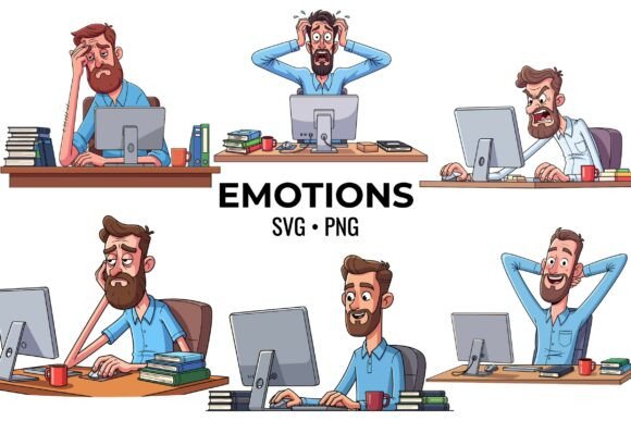 Office Emotions Graphics: Editorial Illustrations Review