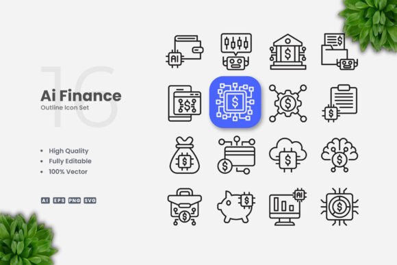Review: Ai Finance Outline Icons for Embroidery