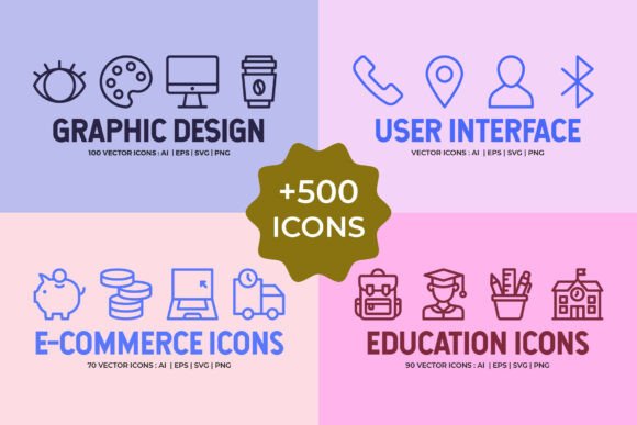 Review: Mega Bundle 500 Vector Line Icons for Crafters