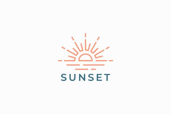 Sunset Beach Logo Minimalist Linear: A Versatile Graphics Asset