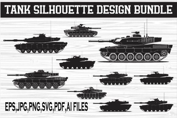 Tank Combat Fighting Vehicle Silhouette: A Graphics Asset for Crafts