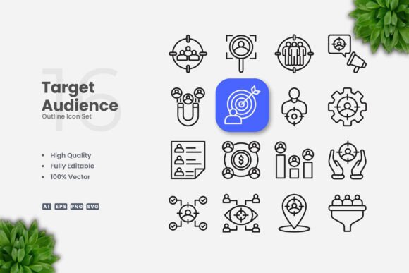 Target Audience Outline Icons: A Versatile Graphics Tool