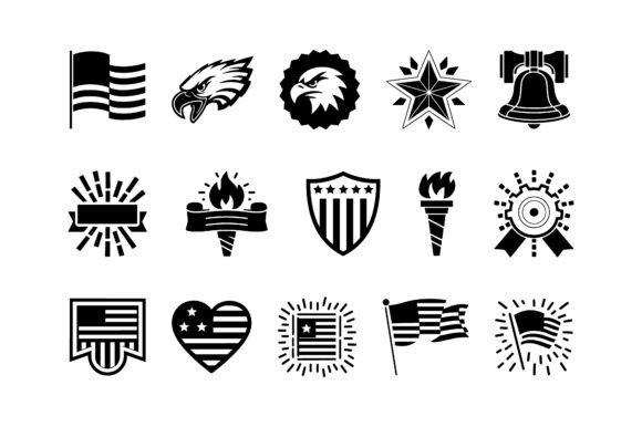 USA Patriotic Symbol Silhouette EPS for Crafts